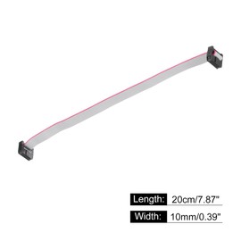 Unifizz 4 Pcs 10 Pin IDC Flat Ribbon Cable, 2mm Pitch 20cm Length FC to FC Connector A-type Jumper Wire for PC Motherboard, 3D Printer, LED Display