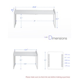 Nxconsu Cabinet Shelf Organizer Expandable 5 Heights Adjustable Stackable Rack Riser for Kitchen Pantry Cupboard Under Sink Organization Storage Space Saver Heavy Duty Metal White