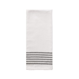 Sweet Water Decor Striped Tea Towel | 100% Cotton | Large Size 31.93 x 18 inches | Cream with Black Decorative Stripes | Bathroom, Kitchen, Dish, or Baby Towel (Six Stipes)