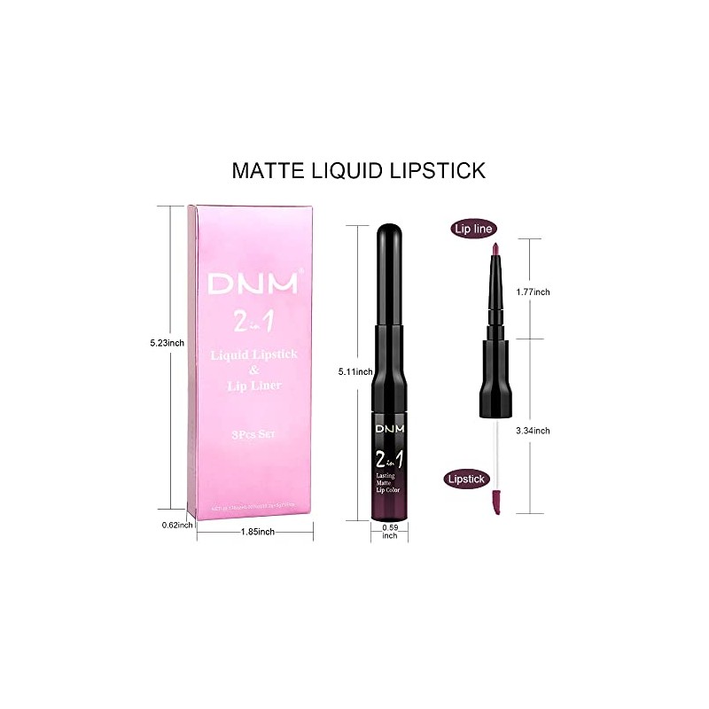 evpct- 3 piezas de tinte labial de color rojo oscuro,