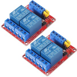 Gebildet Pack of 2 DC 12 V 2 Channel Relay Module Boards Shield with Optocoupler Isolation, Supports High or Low Level Compatible Development Boards Trigger