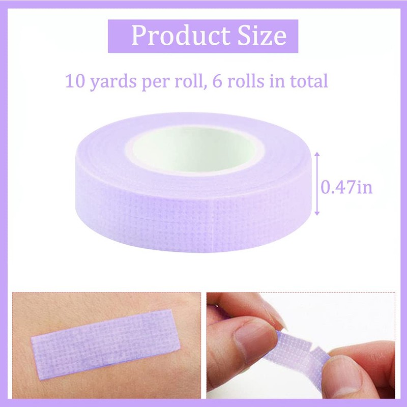 6 Rolls Lash Extension Under Eye Tape EBANKU Breathable Fabric