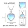 BEILIN Moonstone Heart Cremation Urn Necklace for Ashes 925 Sterling