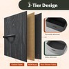 WLIVE Night Stand Set 2, Black Nightstand with Charging Station,