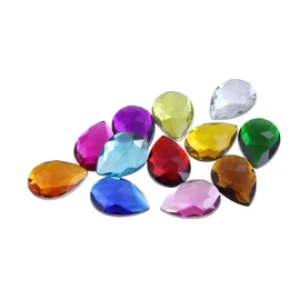 Allstarco 18x13mm Pink Fuchsia H108 Flat Back Teardrop Acrylic Rhinestones Plastic Gems for Jewellery Making, Costumes, Jewels, Cosplay, Card Making, Embellishments,