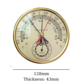 Thermometer Hygrometer, Analogue Dial Temperature Meter Humidity Monitor, Suitable for Garden Greenhouse Warehouse Home Office (Diameter 12.8cm)