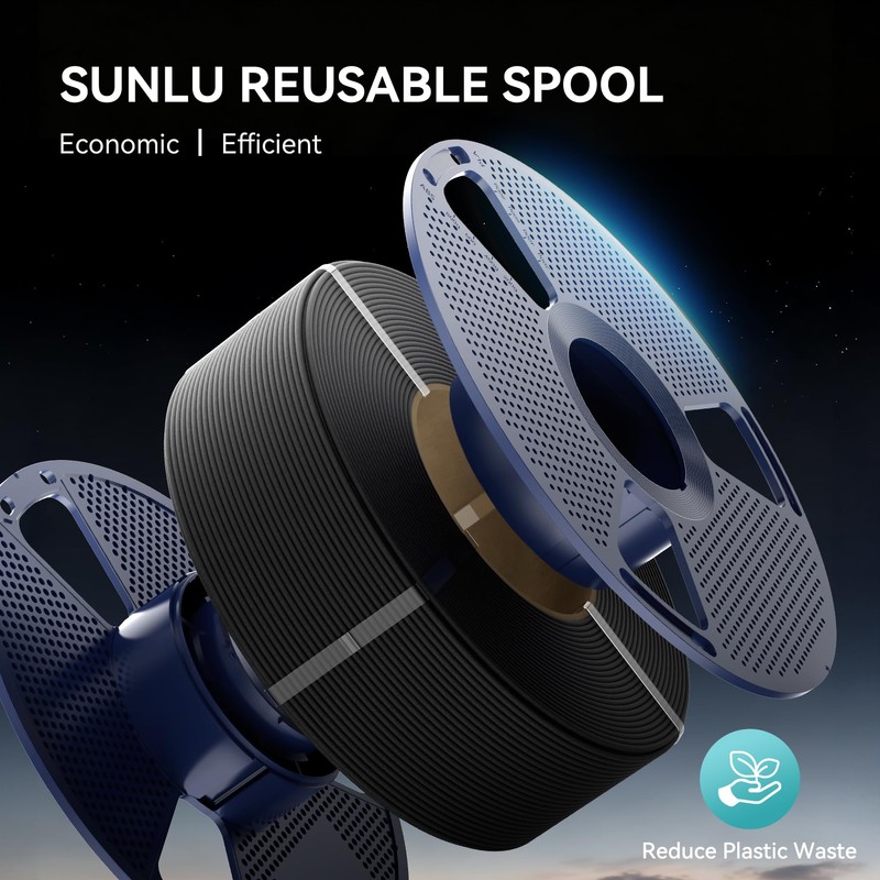 SUNLU Carbon Fiber PETG 3D Printer Filament 1.75mm, Increased Strength,