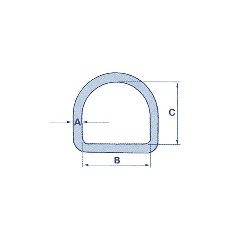 Stainless Steel D Ring 5MM x 45MM (Rigging Hardware Webbing
