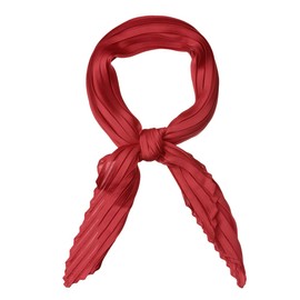 Allegra K Women's Pleated Scarf, Neckerchief, Ribbon, Long Scarf, Hair Ornament, Solid Color,, red