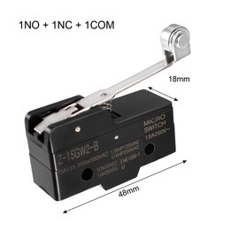 uxcell Z-15GW2-B 1NO 1NC Long Hinge Roller Lever Micro Action Switch