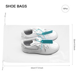 10 Pieces Travel Shoe Bag Shoe Bag Shoe Storage Bag with Clear Window for Everyday and Travel, White-10, shoe bags