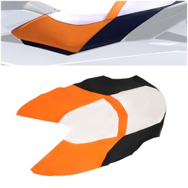 HECASA Seat Cover Compatible with 2011-2016 Sea-Doo GTS130, Rental, Wake 155/2017 Sea-Doo GTI GTS (Black+White+Orange)