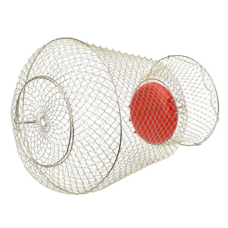 Stainless Steel Foldable Round Portable Fish Shrimp Basket Fishing Net