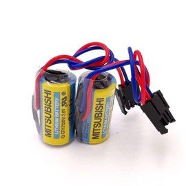 KUAN MAI (2-Pack) New A6bat ER17330V PLC Battery with Plug, Size 2/3A 3.6V
