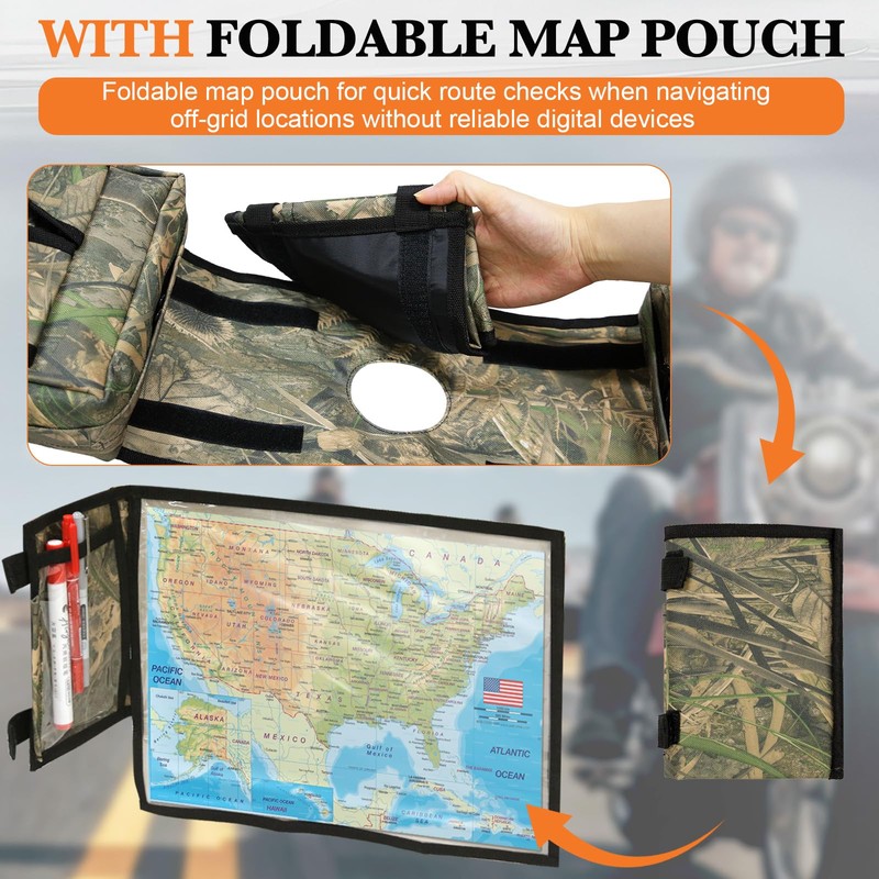 ATV Saddle Bag with Map Pouch & Cooler, Water-Resistant Hunting