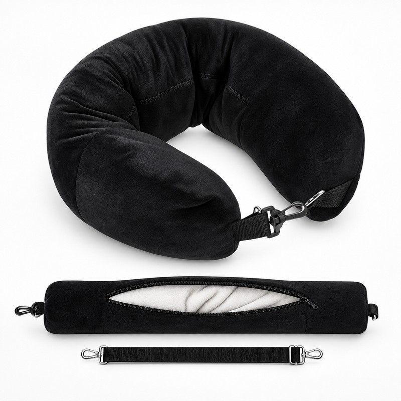 Fillable Travel Neck Pillow for Clothes Storage – Stuffable Pillow