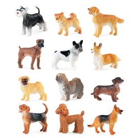 Osuter Small Animal Figures Toy Plastics Small Toy Figures Small Ornaments Miniature Small Realistic Animal Figures for Children Small Animal Lovers Home Miniature Decor (Puppy)