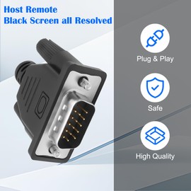 MEIRIYFA VGA Dummy Plug Headless Ghost Display Emulator, VGA Virtual Display RGB Monitor Dummy Plug Headless Ghost Display Emulator 1920x1080P@60Hz (2 Pack)