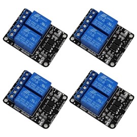 GTIWUNG Pack of 4 2 Channel Relay Module 12 V with Optocoupler for Raspberry Pi Arduino, Black