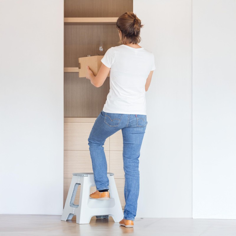 Vigar Compact Step Stool Foldable, 16-inch Two-Step Stools for Adults