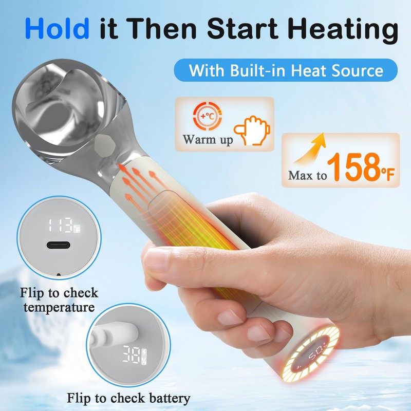 Electric Heated Ice Cream Scoop - Rechargeable Icecream Scoop with