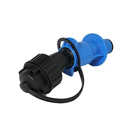 hünersdorff Filling Aid for Canister with DIN 40 Fittings, HD-PE, with Union Nut and Adapter on Closure, Black/Light Blue