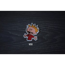 JDM Calvin Hands Up 4" funny Bumper Sticker Laptop Car Meme Joke Prank Hobbes