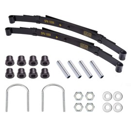 10L0L Golf Cart Rear Heavy Duty 4-Leaf Springs Kit with Bushings & Sleeves U Bolt for Club Car DS 1014675