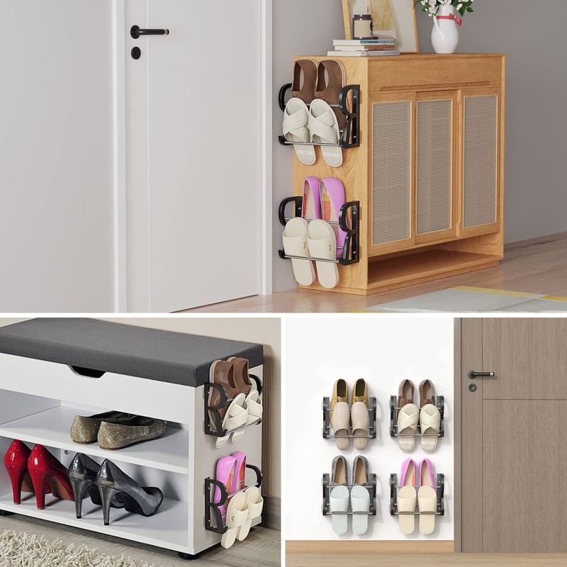 DEYILIAN Wall Mounted Shoes Rack 4 Pack, Hanging Shoe Organizer,