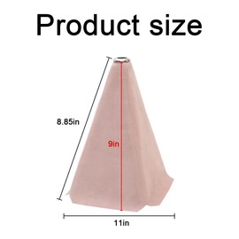 BESULEN Car Shift Boot Cover, Leather Shift Knob Dust Cover, Manual/Auto Shifter Boot Sleeve Replacement, Handbrake Gaiter Boot Dust Cover Car Interior Accessories (Pink)