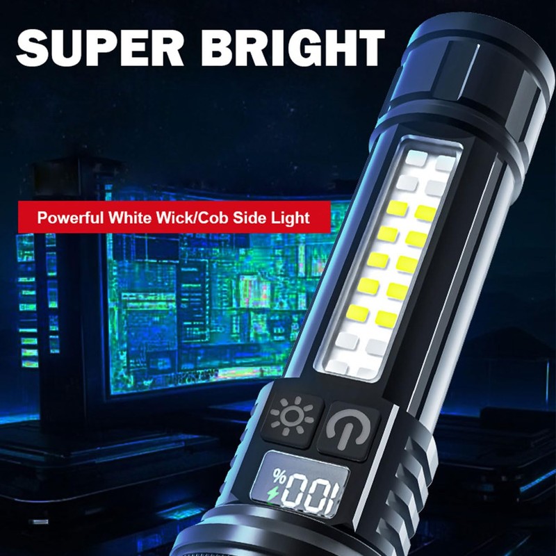 AODTOSIP 3 Pack 100,000LM High Lumens COB LED Flashlights,Super Bright