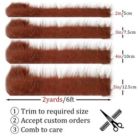 Faux Fur Fabric by the Yard, 18" x 60" Artificial Plush Fur, Shaggy Fabric for DIY Furry Crafts, Fursuits, Cosplay Costume, Sewing, Carpet, Decoration, Upholstery, Half Yard Brown