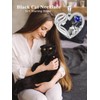 Dorunmo Cat Necklace Sterling Silver Heart Black Cat Birthstone Pendant
