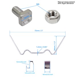 400Pcs Greenhouse Accessories Kit Stainless Steel Glazing Clip Fixing Clip Aluminum M6 Bolt Nut Full Set