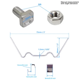 400Pcs Greenhouse Accessories Kit Stainless Steel Glazing Clip Fixing Clip Aluminum M6 Bolt Nut Full Set