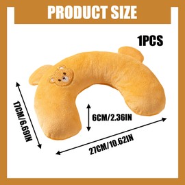 Embhlitfe Cat Pillow U Shape Soft Pillow Pets Easy To Clean Dog Pillow Cat Toy Cat Cushion Pillow for Relief Sleeping Improve Small Pillow for Small Dogs Cats (Bear)