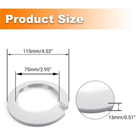 Yinpecly Pipe Cover Decoration Fit 2.87" Outer Diameter Flange Water PP Plastic 75mm Escutcheon Collar for Wall Tube Radiator White 1Pc
