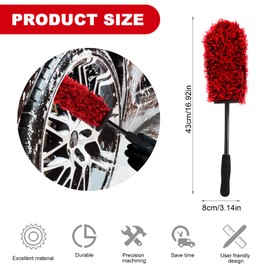 Alloy Wheel Brush - Car Wheel Brush Soft Dense Bristles, Car Detailing cleaning Brushes for Wheels and Rims of Cars Motorcycles Bicycles, Non Scratch Rim