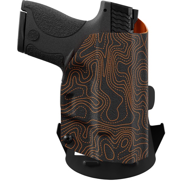 We The People Holsters - Orange Topographic Map - Right