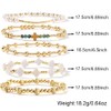 SHINUS BOHO Evil Eye Clover Pearl 14K Gold Beaded Bracelet