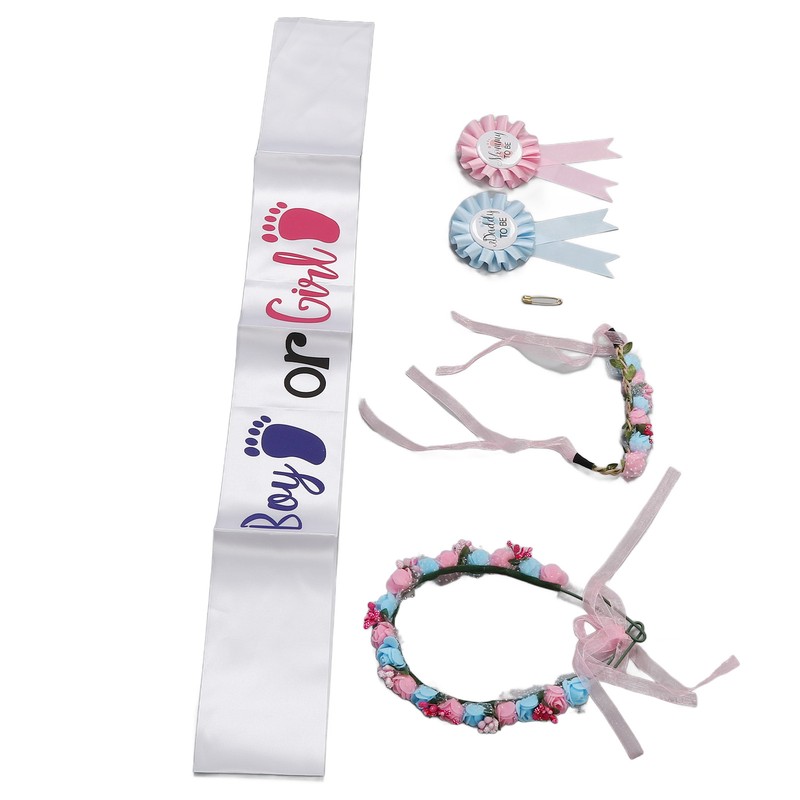 Boy Girl Gender Headband Decoration Sash Maternity Gender Sash Belt