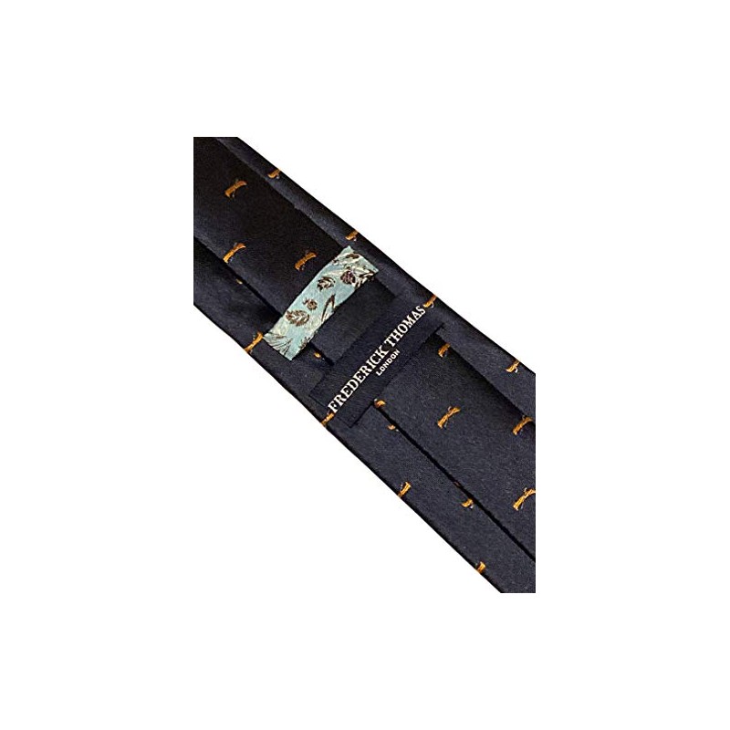 Frederick Thomas navy men-s tie with canoe kayak embroidered design