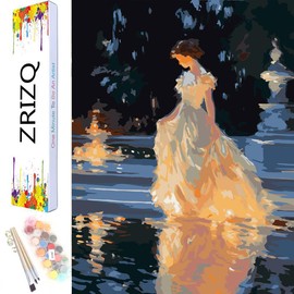 ZRIZQ Paint by Number for Adults Beginners,12" Wx16 L Canvas for Painting Kits for Adults in Colorful Box,Paint by Numbers for Home Wall Art Decor-Girl 9