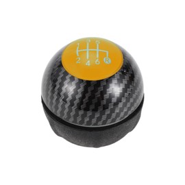 TUCKBOLD 6 Speed Manual Shift Knob for Fiat 500 Durable | Front Automotive Gearbox Stick Shifter Lever Knob Black Yellow Plastic Faux Leather 1 Pc