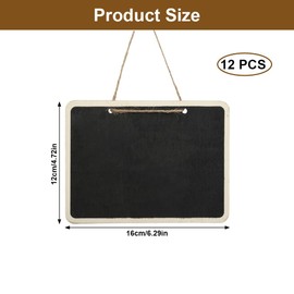 Pack of 12 Small Hanging Chalkboards, Mini Boards for Labelling, Signs, Double-Sided Small Blackboard with Jute Cord, Wall Blackboard Chalkboard Decoration for Home, Buffet, Wedding, Message Board, 16