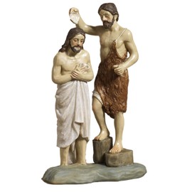 Paben Articoli Religiosi Jesus Christening with John Made of Resin Easter Nativity Scene Height 13.5 cm