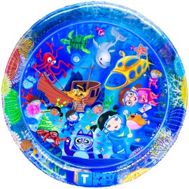TT TUMMYTIMEZ Baby Tummy Time Water Mat, Premium Activity Center Promoting Baby Motor & Sensory Development, Inflatable Playmat Pat Visual Stimulation Gift for Infants & Toddlers Boys & Girls