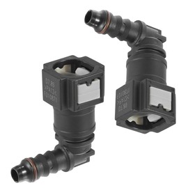 Voarge 2 Stück Kraftstoffleitung Verbinder Schlauchkupplung, 90 Grad Schnellverbinder,Auto Kraftstoffleitungsschlauch, Plastik Verbinder 7.89mm ID6