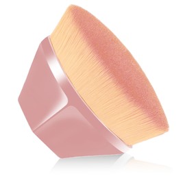 Doweve Foundation Brush Pro - Kabuki & Flat Top Liquid Makeup Brush for Flawless Coverage, Ultra-Soft Synthetic Bristles, Non-Shedding Professional Face Powder & Concealer Brush (Pink)