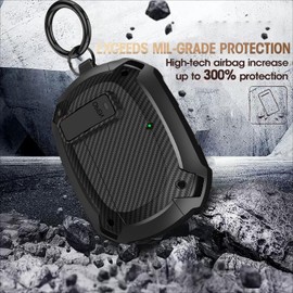 GARTOO Beats Studio Buds/Studio Buds+ Case Cover 2021/2023 Men Lock Clip with Cleaning Kit, GARTOO Beat Studio Bud Plus Protective Case with Cleaning Tool for Women Girls Kids Black